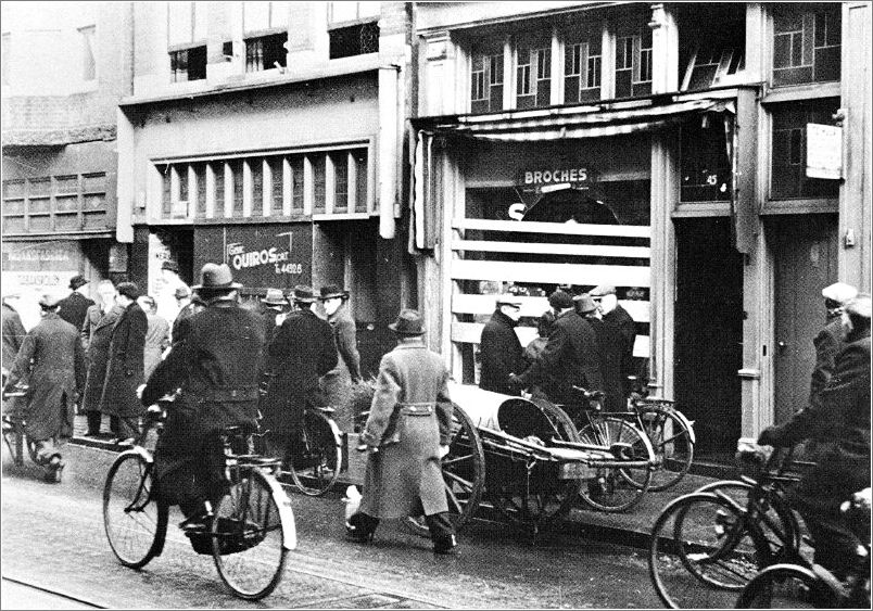 A street in the Jewish Quarter of Amsterdam in February 1941